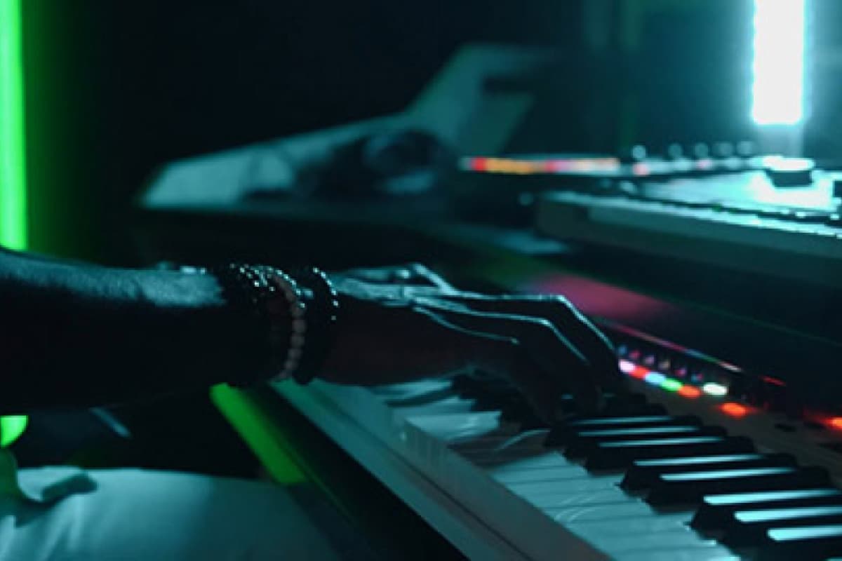 Student using sound mixer